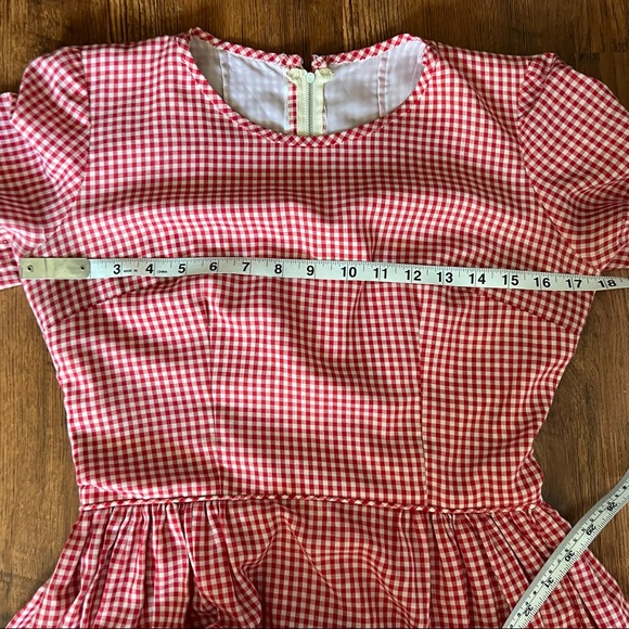 Vintage Red & White Gingham Dress - Size Small/Medium - Picture 5 of 7